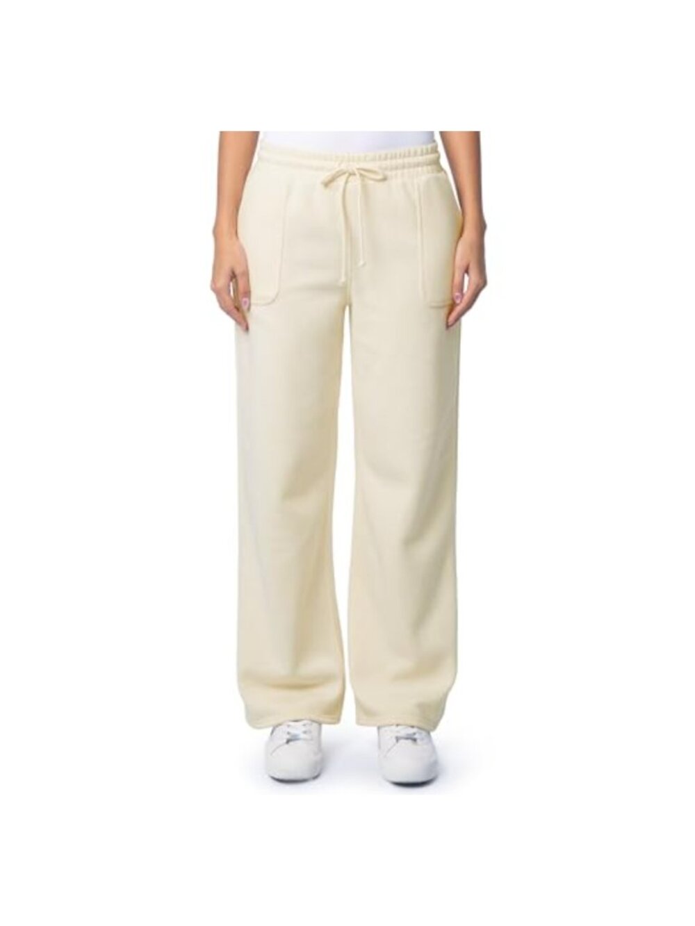 Wide Leg Fleece Sweatpants Polyester Blend Wide Leg Lounge